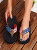 Fashionable Women's Flip Flops, American Flag Style Ladies Slippers, Casual Comfortable Holiday Sandals, Elegant Thong Sandals For Women